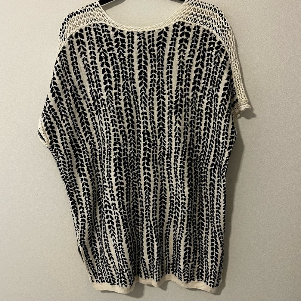C Wonder Women’s V-Neck Cap Sleeve High Low Linen Blend Tunic oversized Top XS/S - Picture 3 of 5
